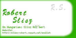 robert slisz business card